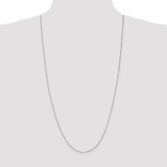 0.9mm 14k White Gold Box Chain Necklace, 30 Inch